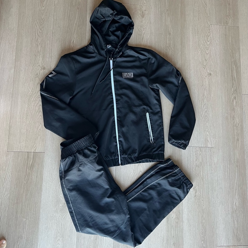 Emporio Armani Black Hooded Tracksuit